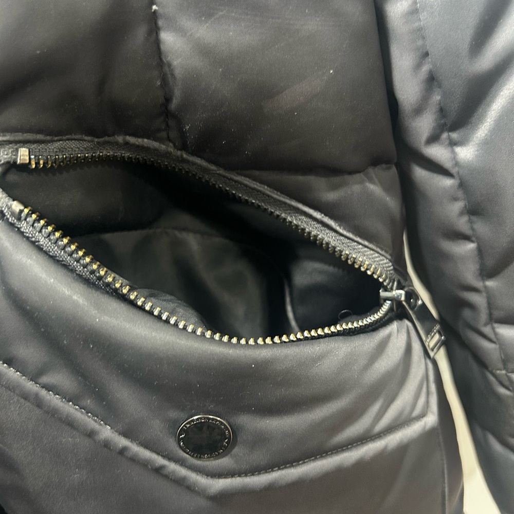 Madison Charcoal Puffer Coat with Faux Fur Trim - Picture 7 of 12